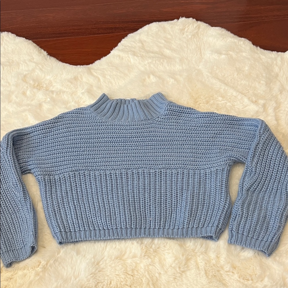 Cozy Blue Knit Kids Sweater